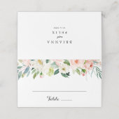 Eenvoudige bloemengroene kalligrafie trouwplaats k plaatskaartje (Buitenkant ongevouwen)