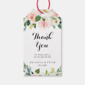 Eenvoudige bloemengroene loof bruiloft dank u cadeaulabel (Voorkant)