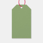 Eenvoudige bloemengroene loof bruiloft dank u cadeaulabel (Achterkant)