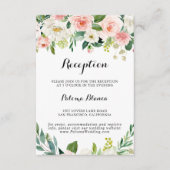 Eenvoudige bloemengroene loof bruiloft receptie informatiekaartje (Voorkant)