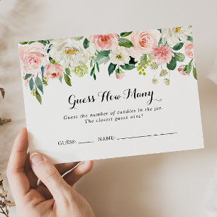 Eenvoudige bloemengroene raden hoeveel spel Kaart Visitekaartje