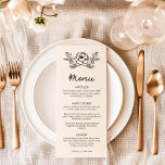 Eenvoudige bloemenhand getrokken bruiloft menu<br><div class="desc">Verhoog uw bruiloft eetervaring met onze Simple Floral Hand Drawn Wedding Menu. Met een delicaat,  met de hand getekend bloemenontwerp voegt dit menu een elegante touch toe aan uw tafelinstellingen. Bijpassende items in onze Elegante Floral Hand Drawn Wedding Collectie</div>