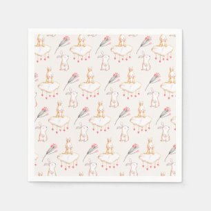 Eenvoudige Bloemenkonijnpatroon Pasen   Papieren S Servet