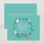 Eenvoudige Bloemenkrans Bedankkaart Zakelijk (Voorkant / Achterkant)