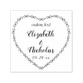 Eenvoudige bloemenkrans in hartvorm - Rustieke lan Zelfinktende Stempel (Design)