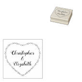 Eenvoudige bloemenkrans met hart Landelijke huweli Rubberstempel (Gestempeld)