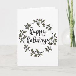 Eenvoudige BloemenKroon Feestdagen Kaart