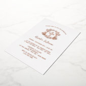 Eenvoudige bloemenkruis doop Folie Folie Uitnodiging (Gedraaid)