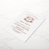 Eenvoudige bloemenkruis doop Folie Uitnodiging (Gedraaid)