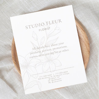 Eenvoudige bloemenmarketing voor kleine bedrijven flyer