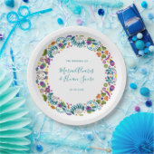 Eenvoudige bloemenmexicaanse bruiloft gepersonalis papieren bordje (Feest)