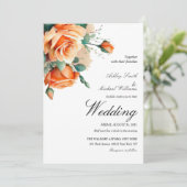 Eenvoudige bloemenminimalistische Herfst Oranje br Kaart (Staand voorkant)