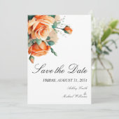 Eenvoudige bloemenminimalistische Herfst Oranje br Save The Date (Staand voorkant)