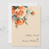 Eenvoudige bloemenminimalistische Herfst Oranje br Save The Date (Achterkant)