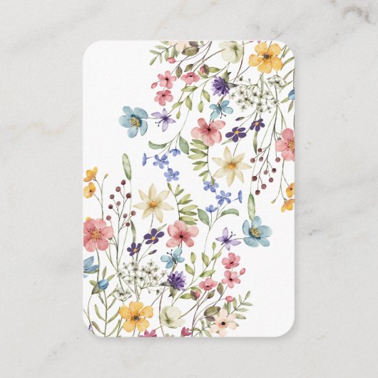 Eenvoudige bloemenmoderne QR-code & RSVP-bruiloft Informatiekaartje (Achterkant)