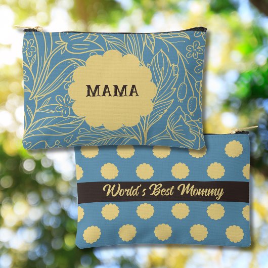 Eenvoudige bloemenprint gepersonaliseerde cosmetis etui