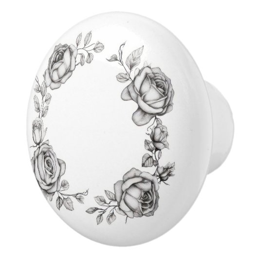Eenvoudige bloemenring van rozen keramische knop (Rechts)