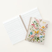 Eenvoudige bloementak in pastelkleuren en crème notitieboek (Binnen)