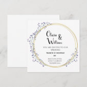 Eenvoudige bloementrouwkaart uitnodiging (Voorkant / Achterkant)