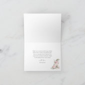 Eenvoudige bloementypografie Roze Baby shower Bedankkaart (Binnen)