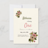 Eenvoudige bloemenuitnodiging kaart (Voorkant)