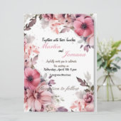 eenvoudige bloemenuitnodigingskaart (Staand voorkant)