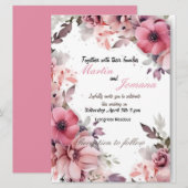 eenvoudige bloemenuitnodigingskaart (Voorkant / Achterkant)