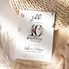 Eenvoudige bloemenverrassing 40e verjaardagsfeestj kaart