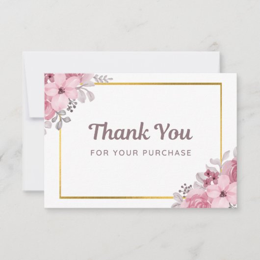 Eenvoudige bloemenzaken Dank u kaart Notitiekaartje (Voorkant)