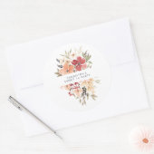 Eenvoudige bloemenzoete 16 verjaardagsgunst ronde sticker (Envelop)