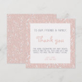 Eenvoudige bloemetjes baby shower roze dank je kaa kaart (Voorkant / Achterkant)