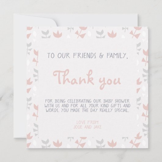 Eenvoudige bloemetjes baby shower zacht pastel kaart (Voorkant)