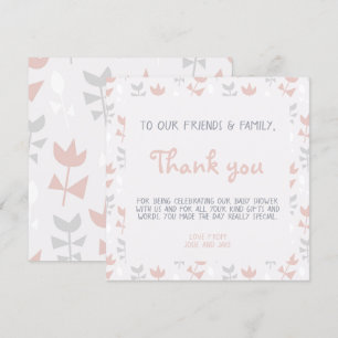 Eenvoudige bloemetjes baby shower zacht pastel kaart