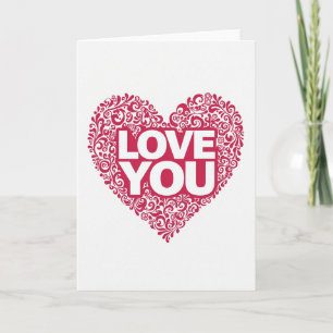Eenvoudige Bloemhart Liefde Kaart