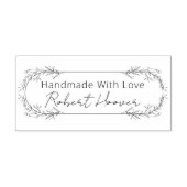 Eenvoudige bloemige aangepaste naam handgemaakt me rubberstempel (Afrduk)