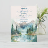 Eenvoudige Bloemige Berg Bruidsdouche Kaart (Staand voorkant)