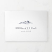 Eenvoudige Bloemige Berg Foto Trouw Alles In Eén Drieluik Uitnodiging (Cover)