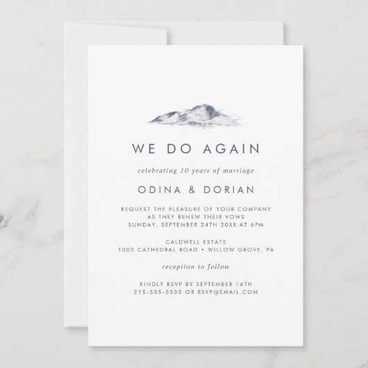 Eenvoudige Bloemige Berg We Do Again Hernieuwing v Kaart (Voorkant)