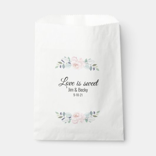 Eenvoudige bloemige COOKIE Favor Tassen Bedankzakje (Voorkant)