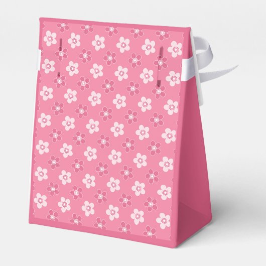 Eenvoudige bloemige effen roze patroon retro klein bedankdoosjes (Achterkant)