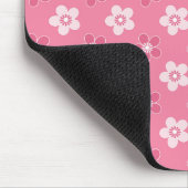 Eenvoudige bloemige effen roze patroon retro klein muismat (Hoek)