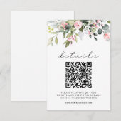 Eenvoudige Bloemige Eucalyptusbladeren QR-code Bru Informatiekaartje (Voorkant / Achterkant)