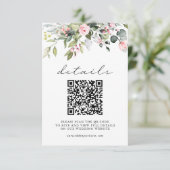 Eenvoudige Bloemige Eucalyptusbladeren QR-code Bru Informatiekaartje (Staand voorkant)