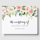 Eenvoudige Bloemige Groene Bladeren Calligrafie Br Gastenboek (Voorkant)