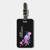 Eenvoudige Bloemige Initialen in Watercolor Bagagelabel (Voorkant verticaal)