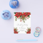 Eenvoudige bloemige kerstfeest uitnodigingsmenu flyer (Enkel)