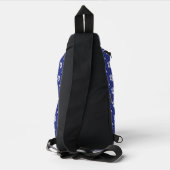 Eenvoudige bloemige massief blauw patroon retro kl sling bag (Achterkant)
