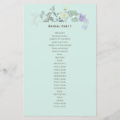 Eenvoudige bloemige minimalistische trouwprogramma (Achterkant)