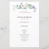 Eenvoudige bloemige minimalistische trouwprogramma (Voorkant)