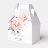 Eenvoudige bloemige pioenen blush roze VRIJGEZELLE Bedankdoosjes (Voorkant Zijde)